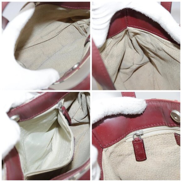 BURBERRY Nova Check Hand Bag PVC Leather Beige Auth 105625 - Picture 16 of 16